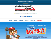 Tablet Screenshot of clarkebasementsystems.com